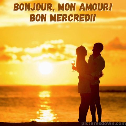 Bon mercredi bisous image lever du soleil gratuite