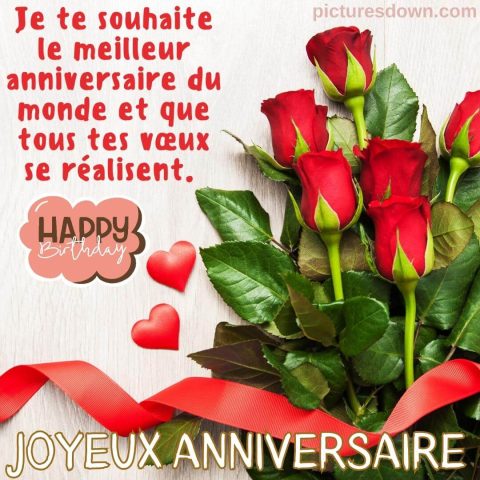 Carte anniversaire bouquet de roses gratuite
