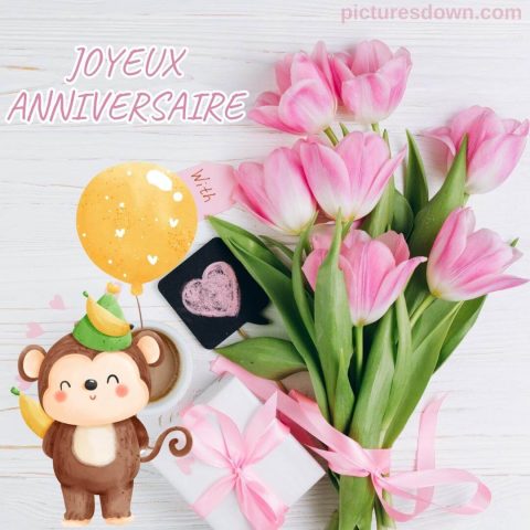 Carte anniversaire tulipes gratuite