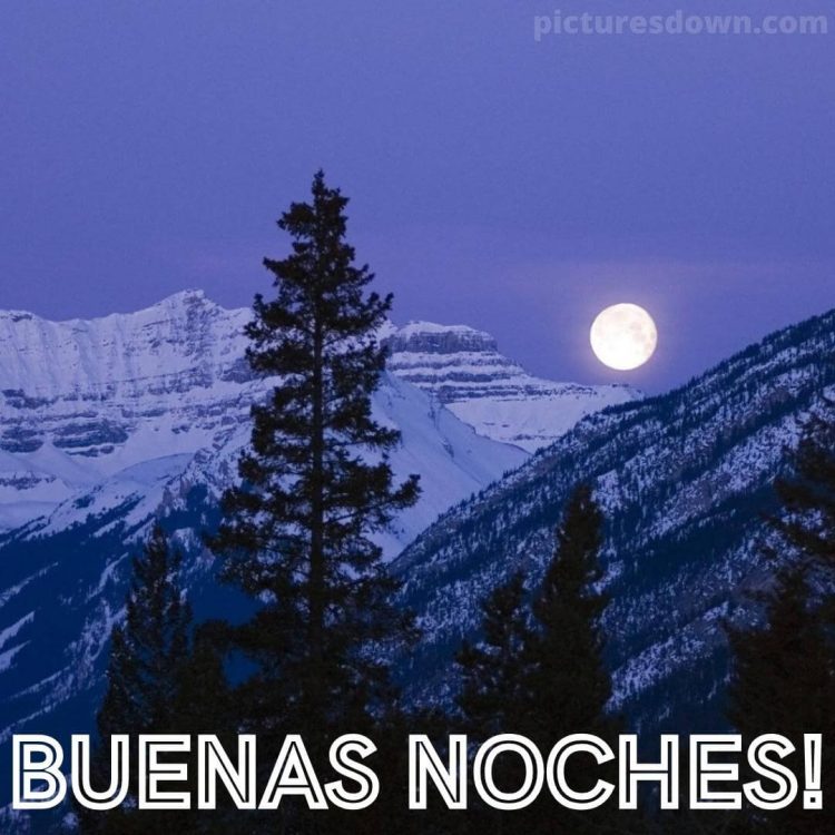 Imagen de buenas noches luna montañas descargar gratis