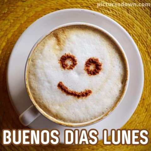 Imágen de buenos dias lunes con cafe sonriente descargar gratis