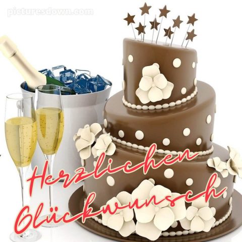 Herzlichen glückwunsch zum geburtstag bilder bild große Torte kostenlos