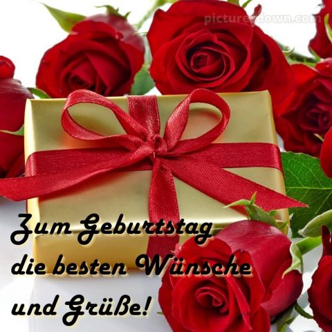 Herzlichen glückwunsch zum geburtstag bilder bild rote Rosen kostenlos