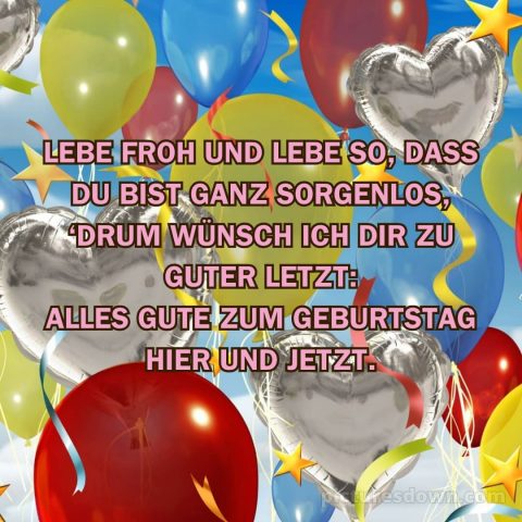 Herzlichen glückwunsch zum geburtstag und alles gute bild Luftballons kostenlos