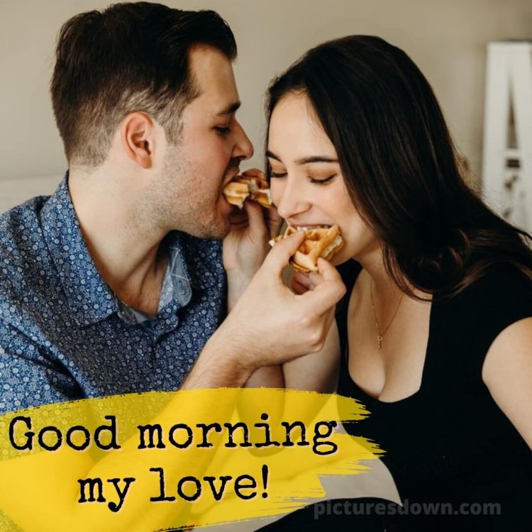 Good morning romantic picture breakfast waffles free download