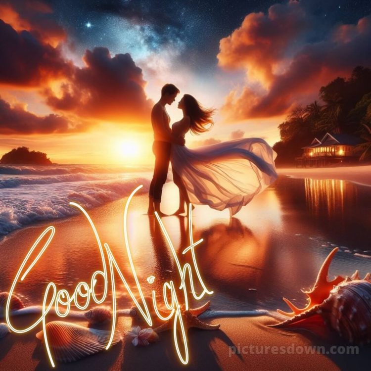 Good night image love picture sea free download