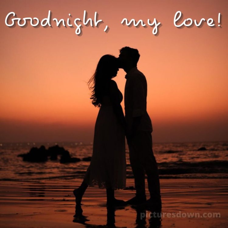 Good night image love picture beach free download