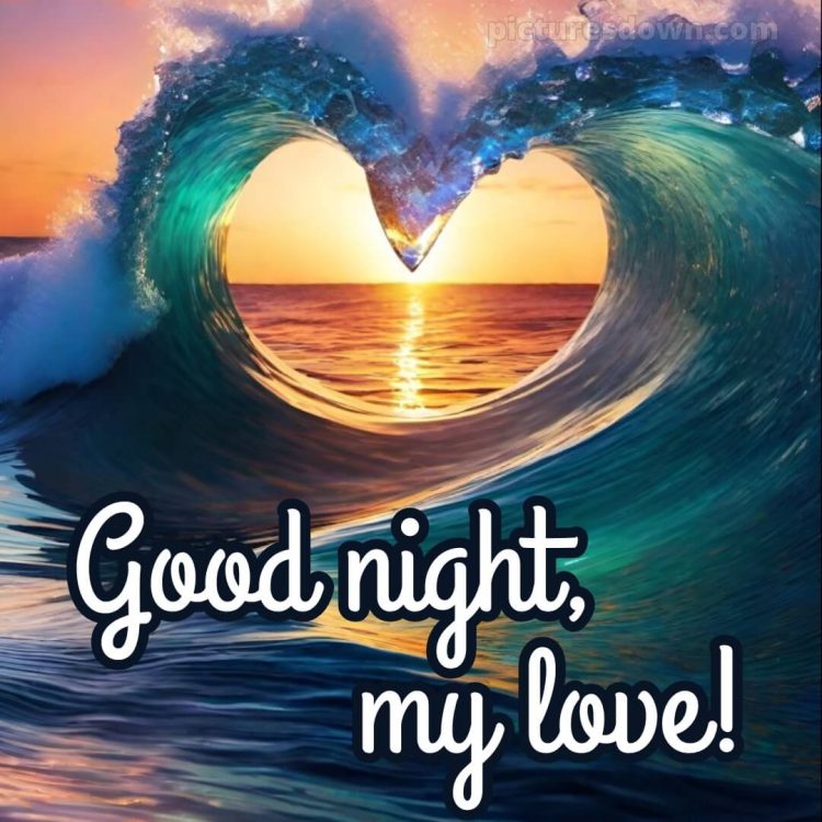 Good night images with love picture wave free download