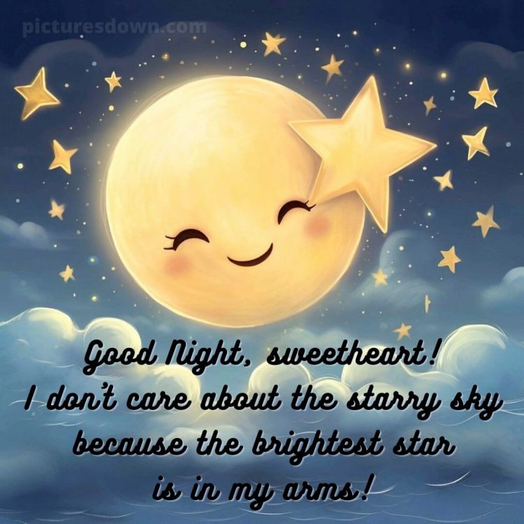 Good night images with love picture moon and stars free download