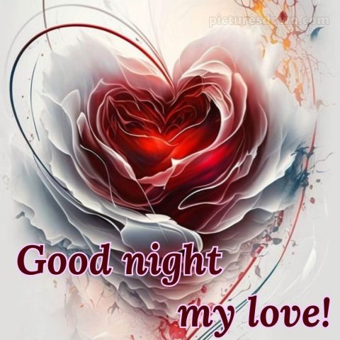 Good night love picture rose free download