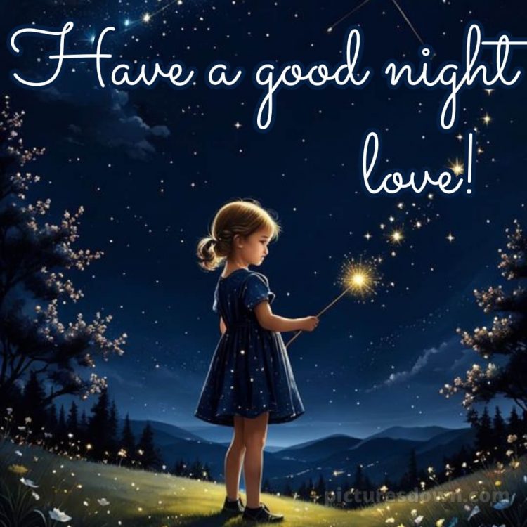 Good night love picture little girl free download