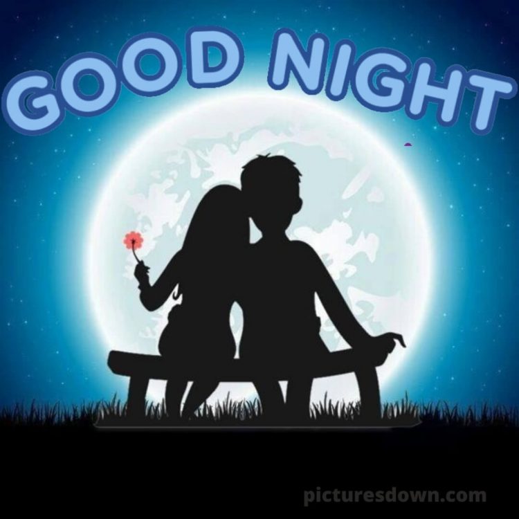 Good night love images picture couple on the bench free download