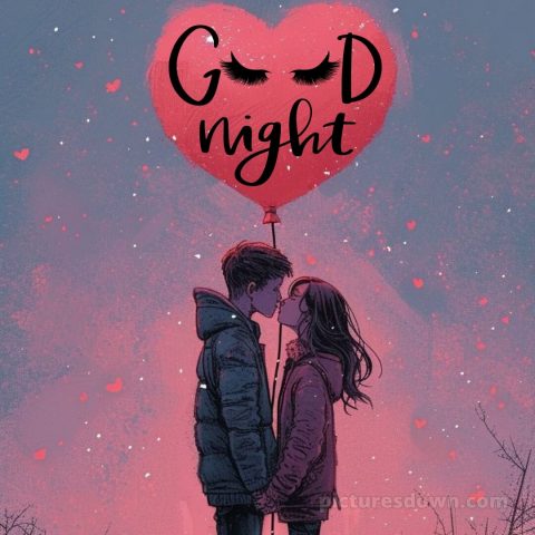 Good night love kiss picture balloon free download