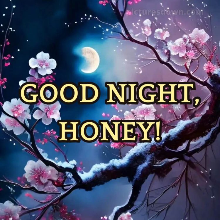 Good night love message picture blossoms free download