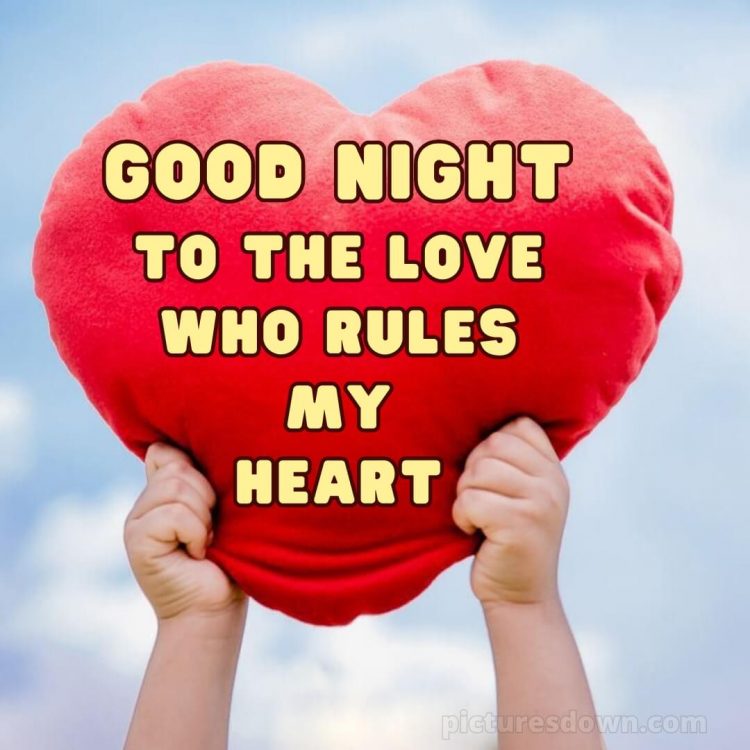 Good night love message picture cushion free download