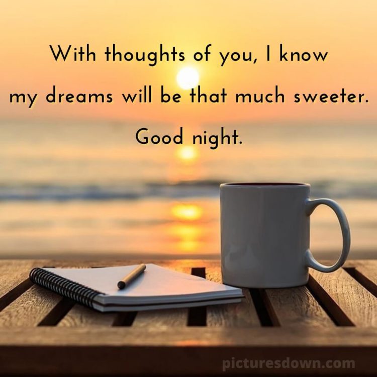 Good night love message picture cup and notebook free download