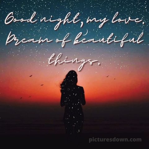 Good night love messages picture girl free download