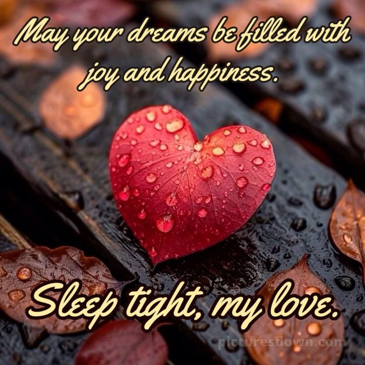 Good night love messages picture leaf free download
