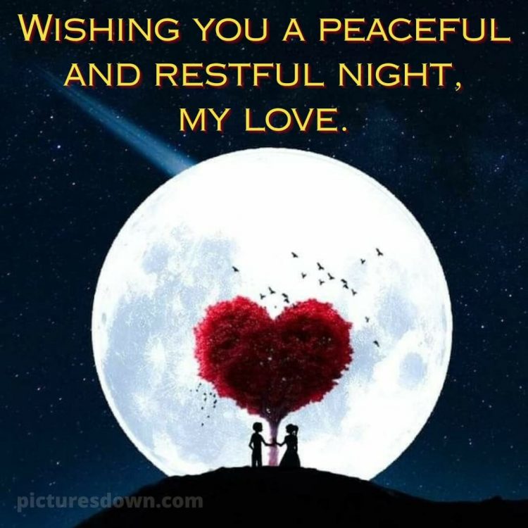 Good night love messages picture huge moon free download