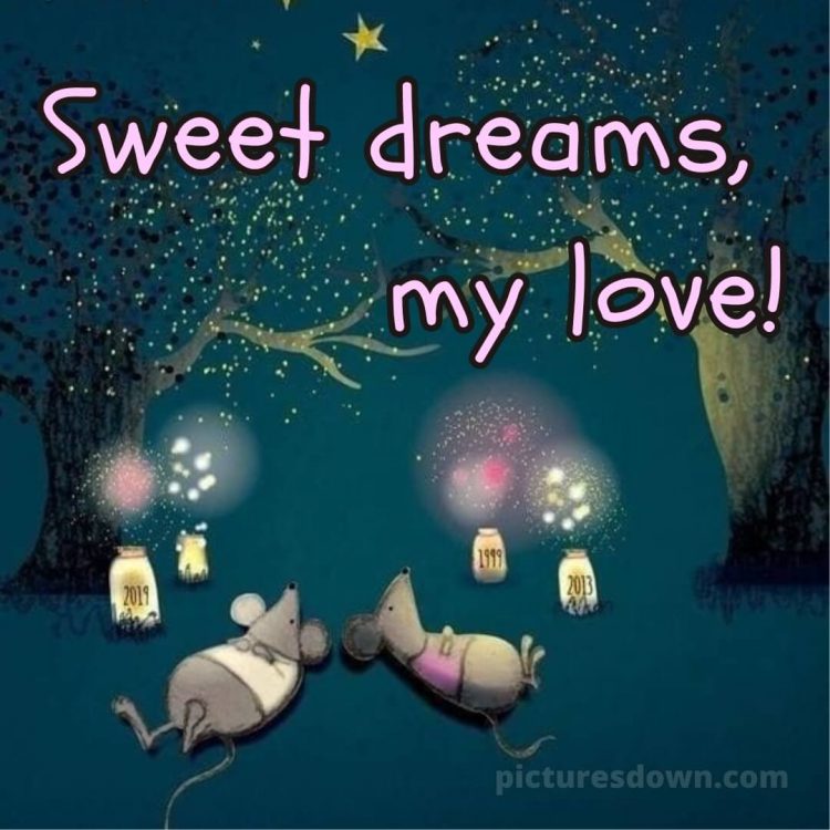 Good night love messages picture two mice free download
