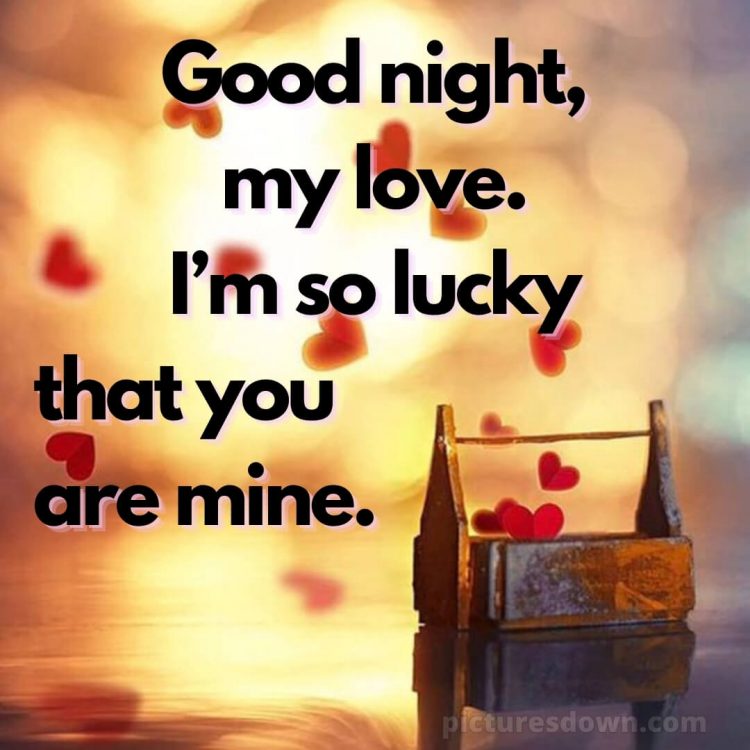 Good night love photo picture red hearts free download