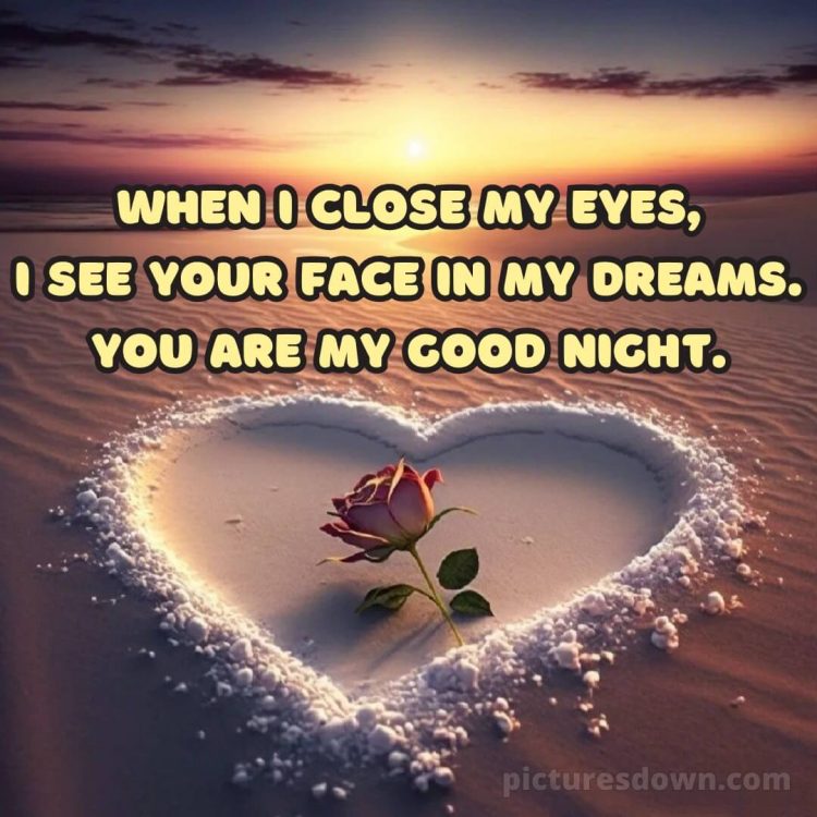 Good night love quotes picture rose free download