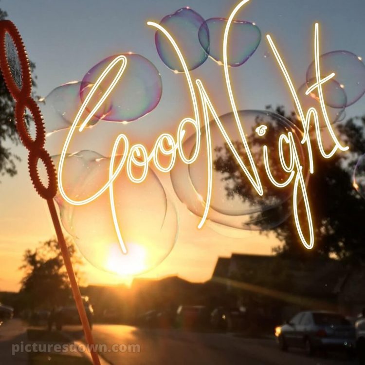 Good night love wishes picture soap bubbles free download