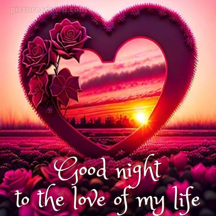 Good night message for love picture heart free download
