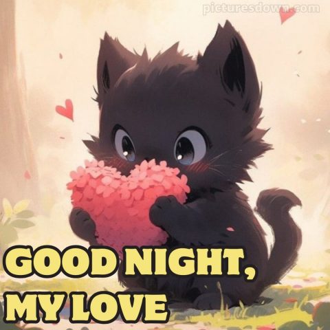 Good night message for love picture kitty free download