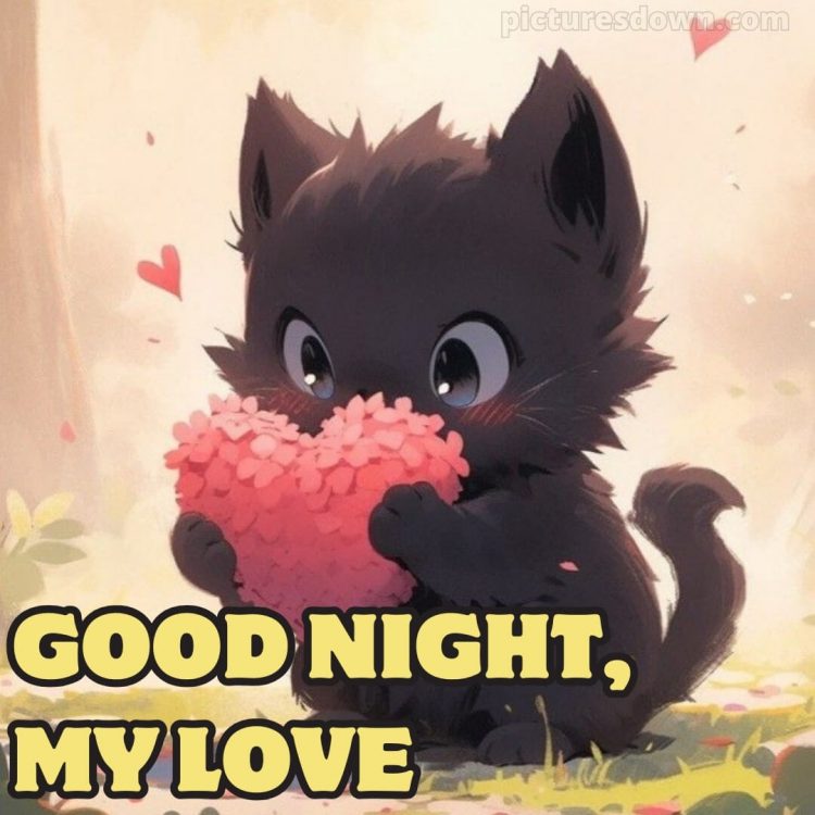 Good night message for love picture kitty free download