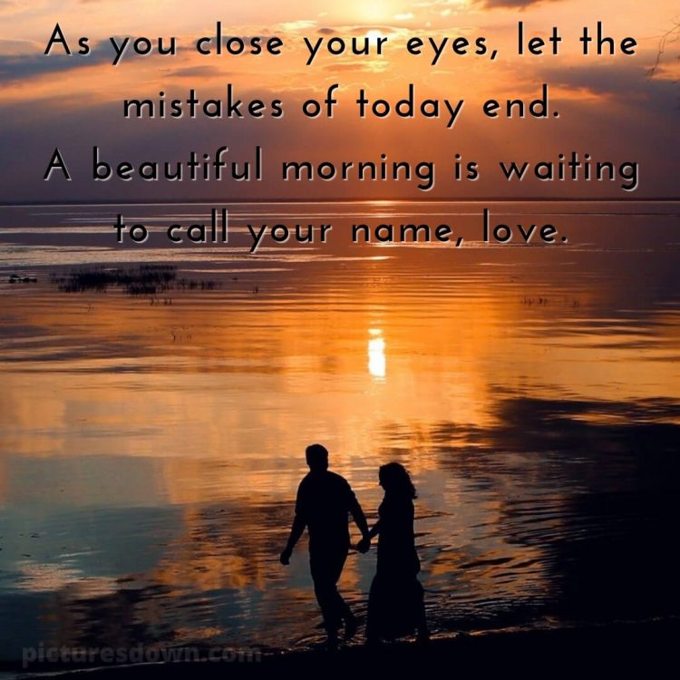Good night quotes love picture couple by the lake free download
