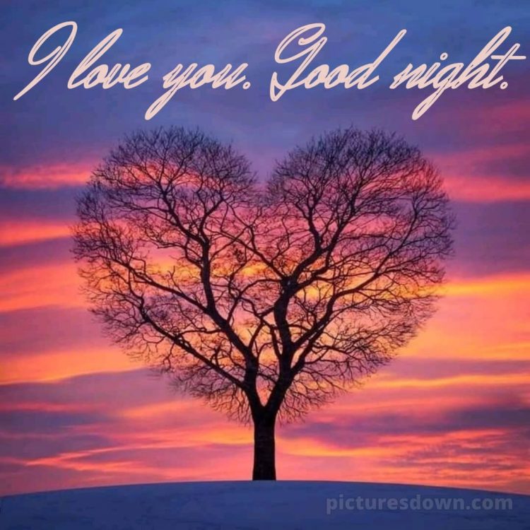 I love you good night picture pink sky free download