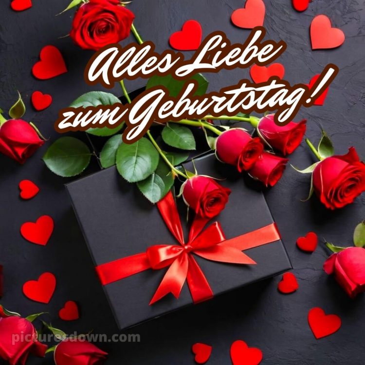 Alles gute zum geburtstag bilder kostenlos bild rote Rosen kostenlos