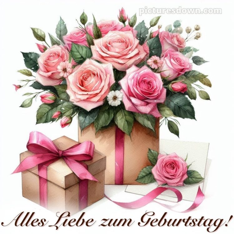 Alles gute zum geburtstag bilder kostenlos bild Geschenk und Blumen kostenlos