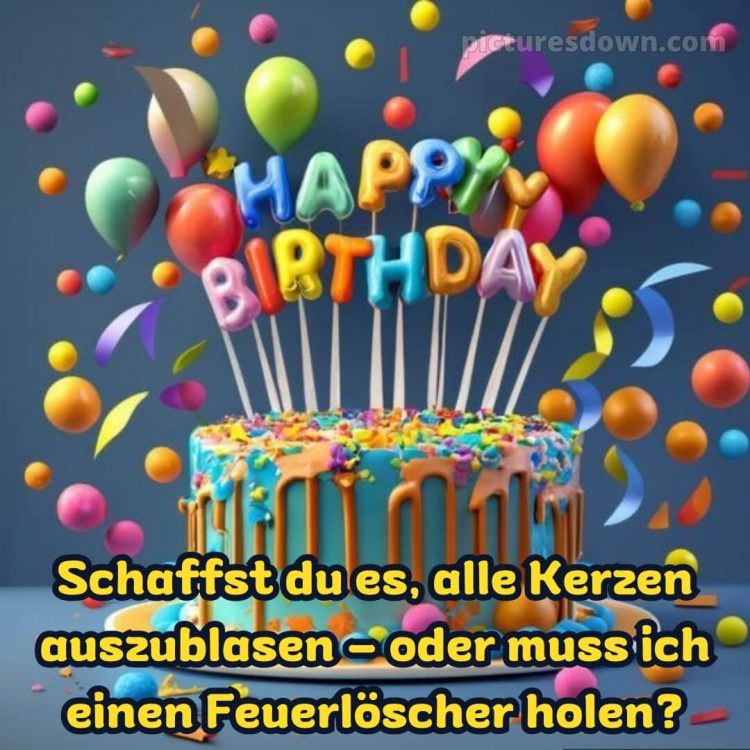Alles gute zum geburtstag bilder lustig bild Kuchen und Luftballons kostenlos