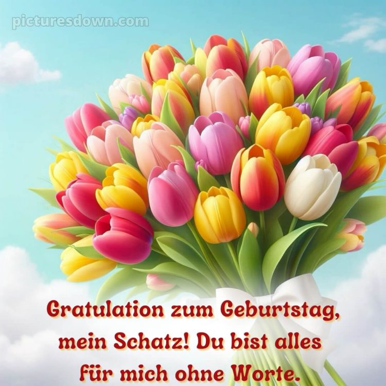 Alles gute zum geburtstag mein schatz bilder bild Blumenstrauß kostenlos