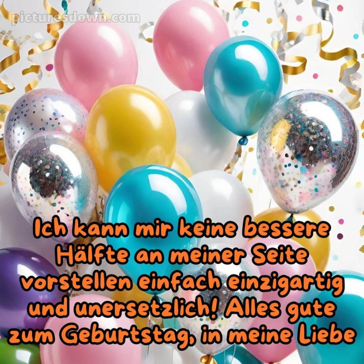 Alles gute zum geburtstag mein schatz bilder bild bunte Luftballons kostenlos