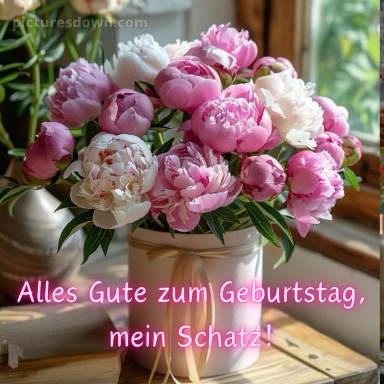 Alles gute zum geburtstag mein schatz bilder bild Pfingstrosen kostenlos