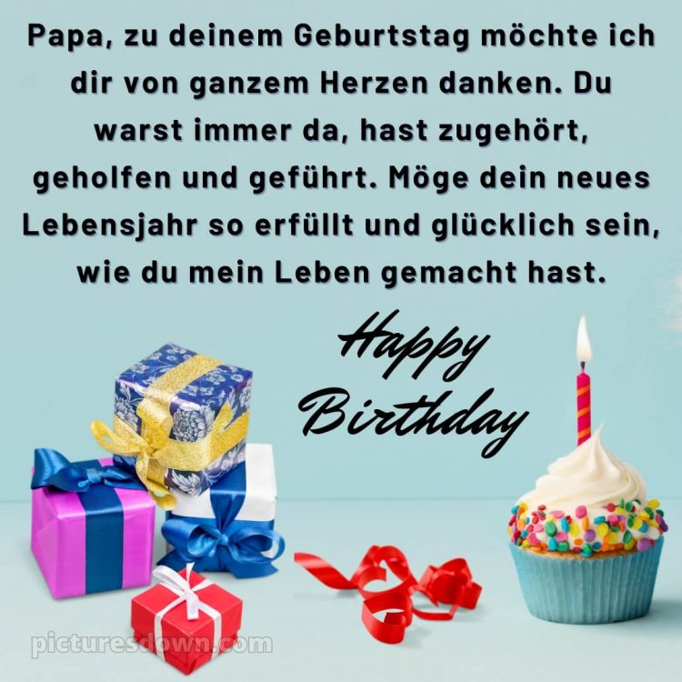 Alles gute zum geburtstag papa bilder bild Törtchen und Geschenke kostenlos