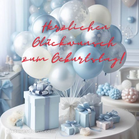 Bilder alles gute zum geburtstag bild blaue Luftballons kostenlos