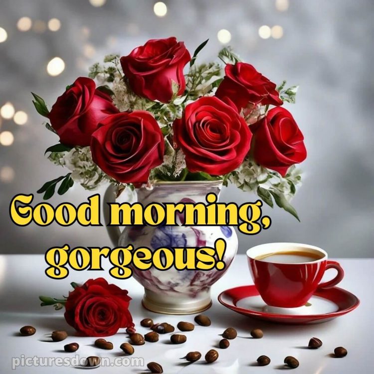 Good morning images romantic picture red roses free download
