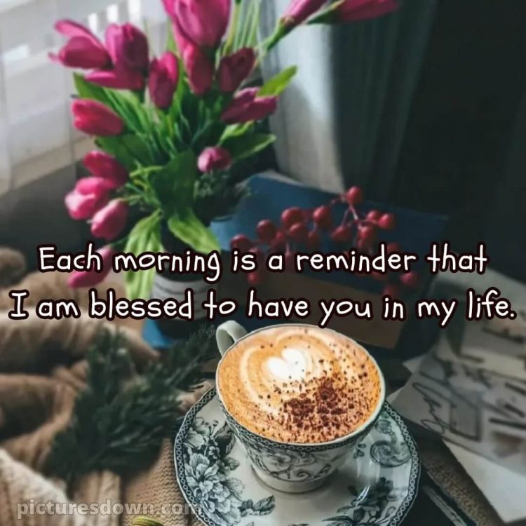 Good morning romantic quotes picture coffee with milk free download