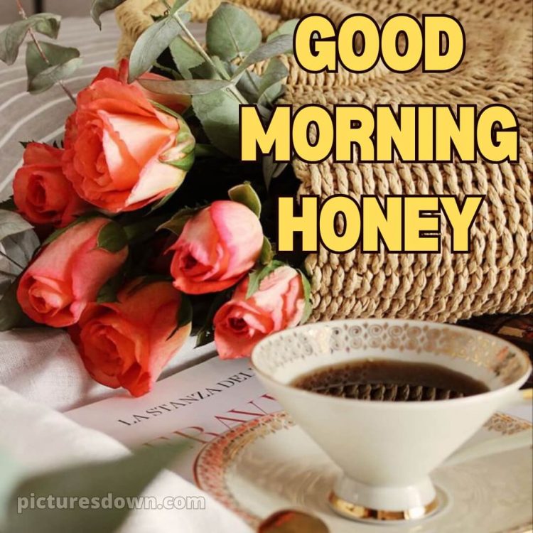 Good morning romantic rose picture wicker basket free download