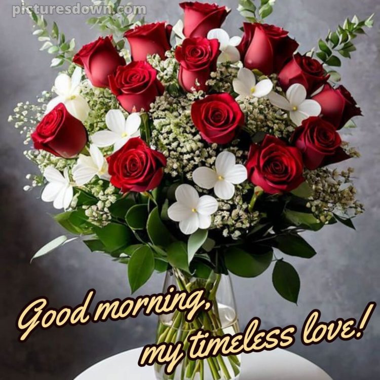 Good morning romantic roses picture bouquet free download
