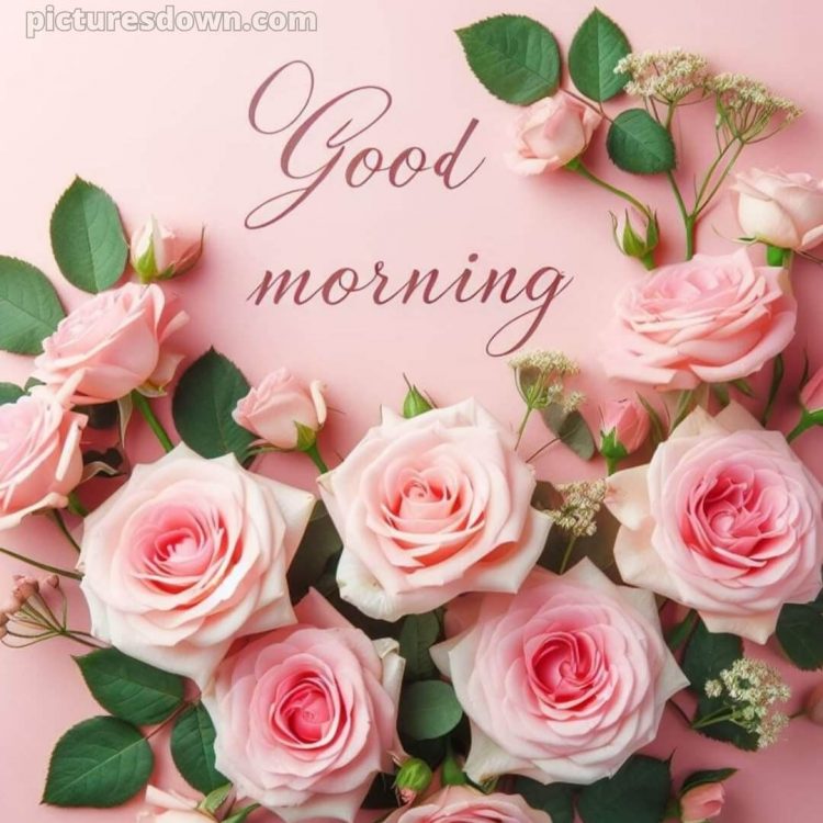 Good morning romantic roses picture wreath free download