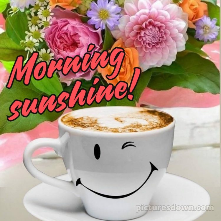 Love romantic good morning flowers picture cup free download