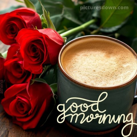 Love romantic good morning rose picture coffee free download
