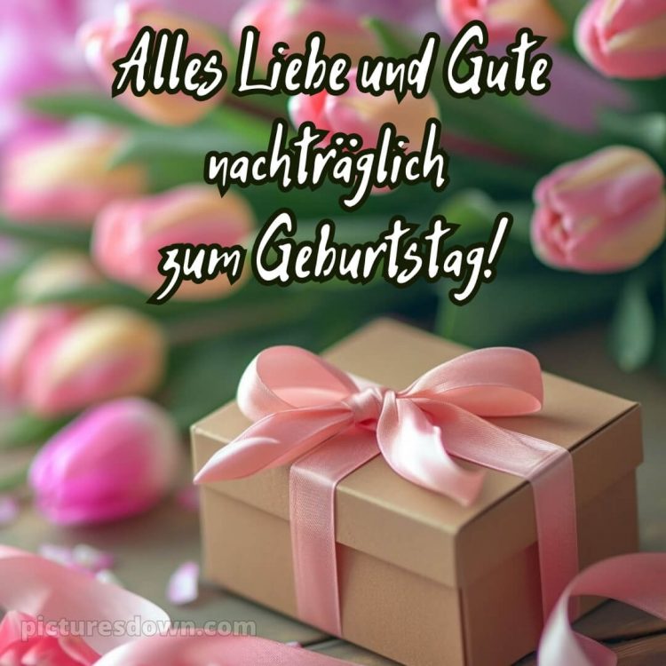 Nachträglich alles gute zum geburtstag bilder bild Geschenk und Blumen kostenlos