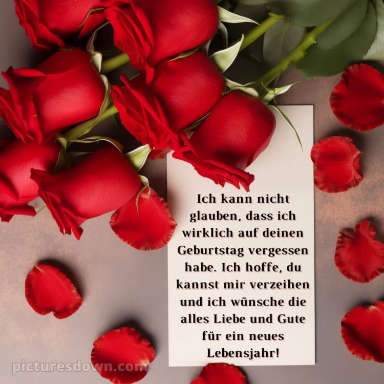 Nachträglich alles gute zum geburtstag bilder bild Rosen kostenlos