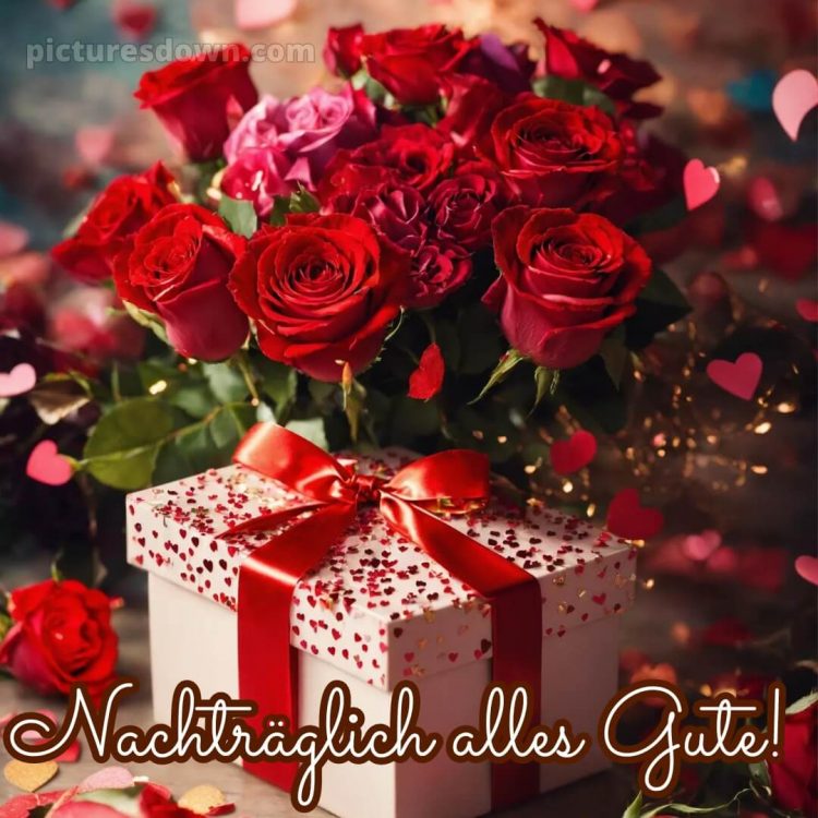 Nachträglich alles gute zum geburtstag bilder kostenlos bild rote Rosen kostenlos